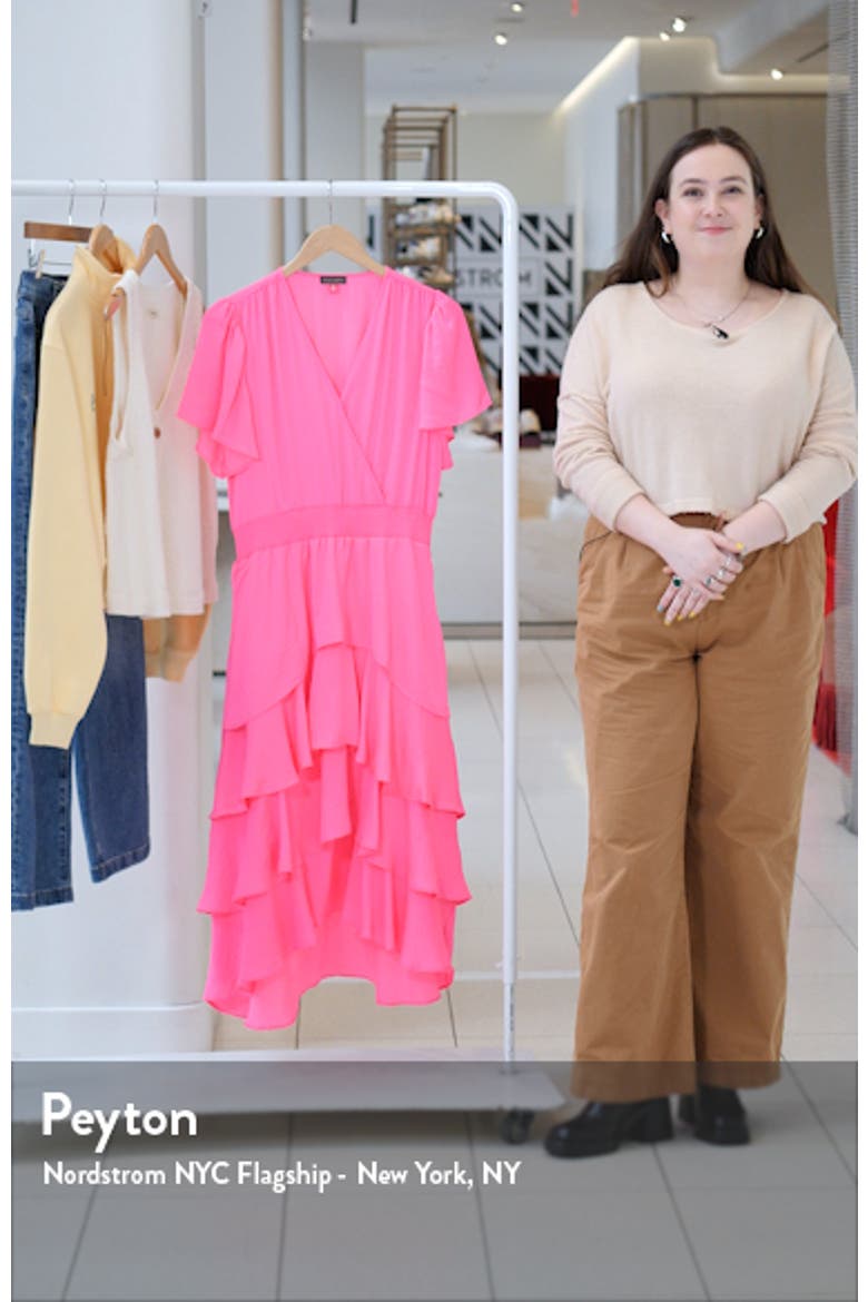 Flutter Sleeve Tiered Dress