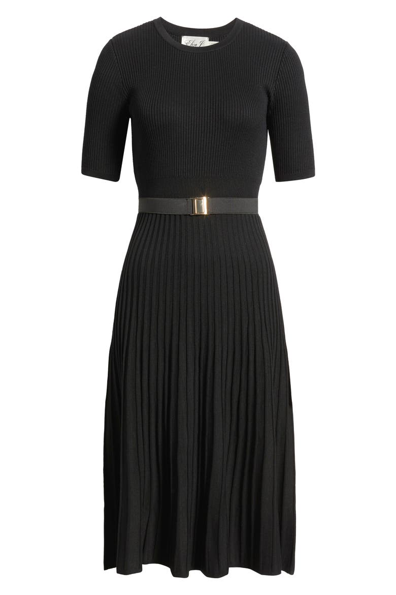 Belted Fit & Flare Sweater Dress