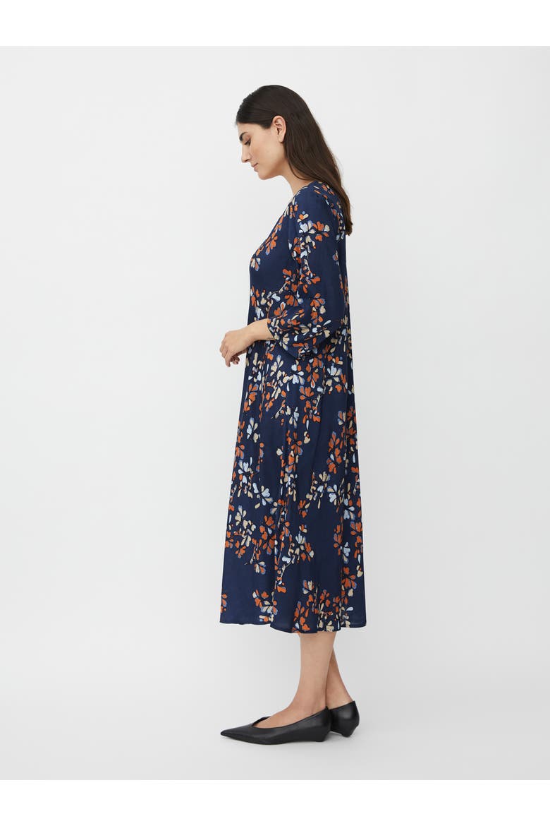 MaNorelle V-Neck 3/4 Sleeve Midi Dress