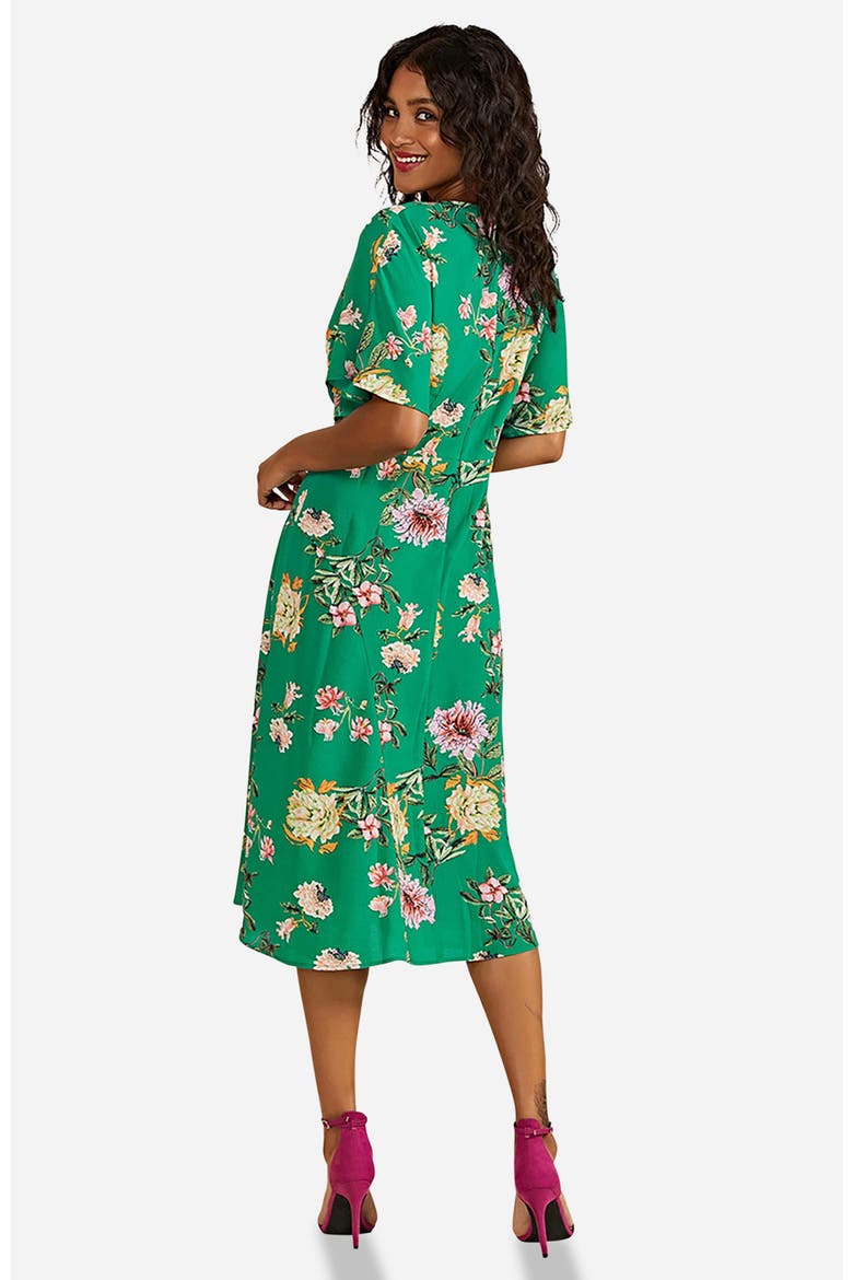 Floral Kimono-Inspired Midi Dress