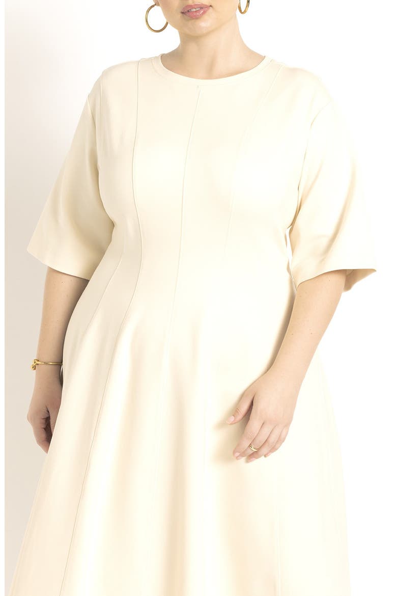 Seam Detail Ponte Workwear Midi Dress