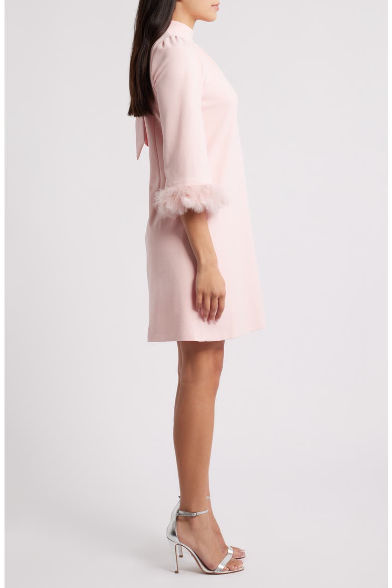 Feather Trim Sheath Dress