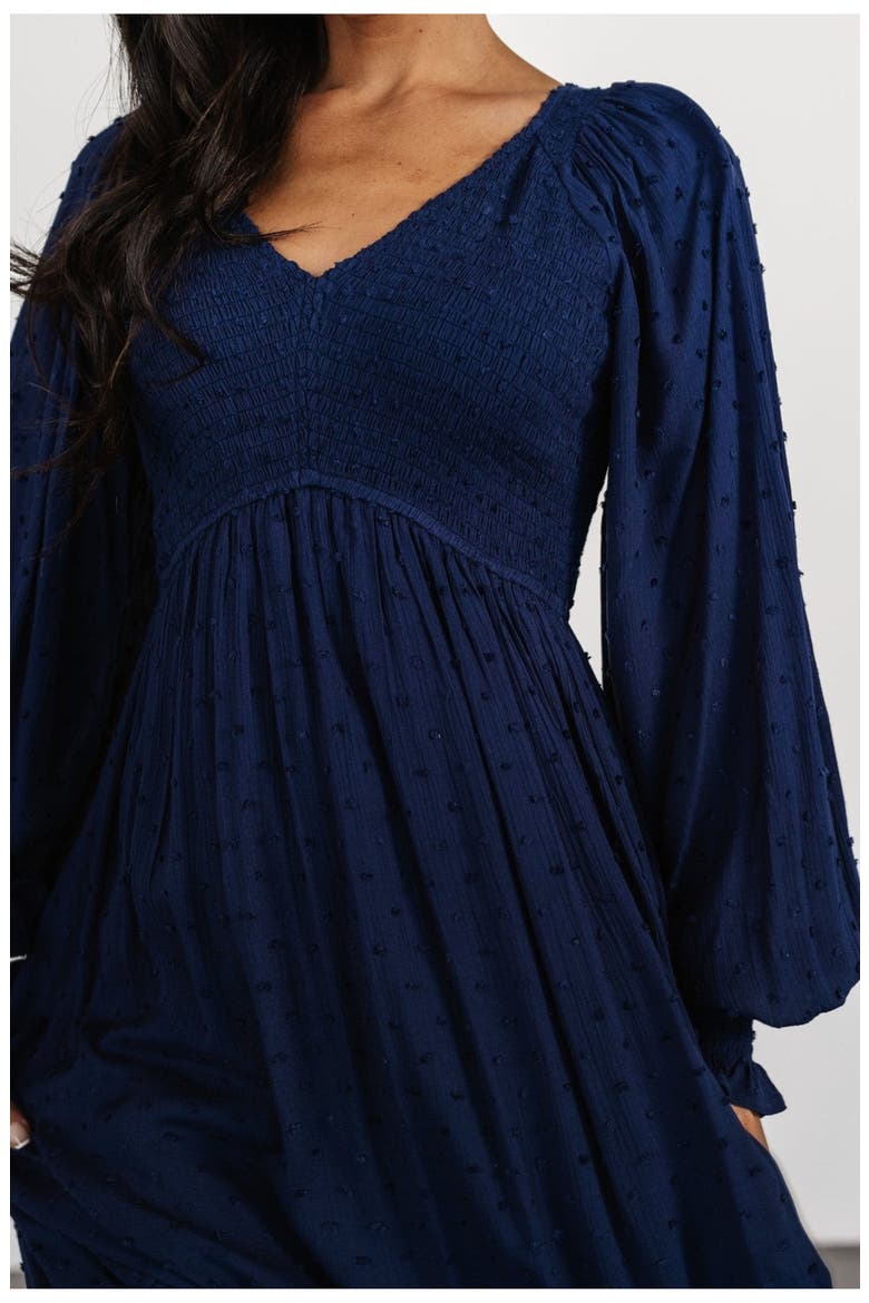 Lainey Smocked Dotted Midi Dress