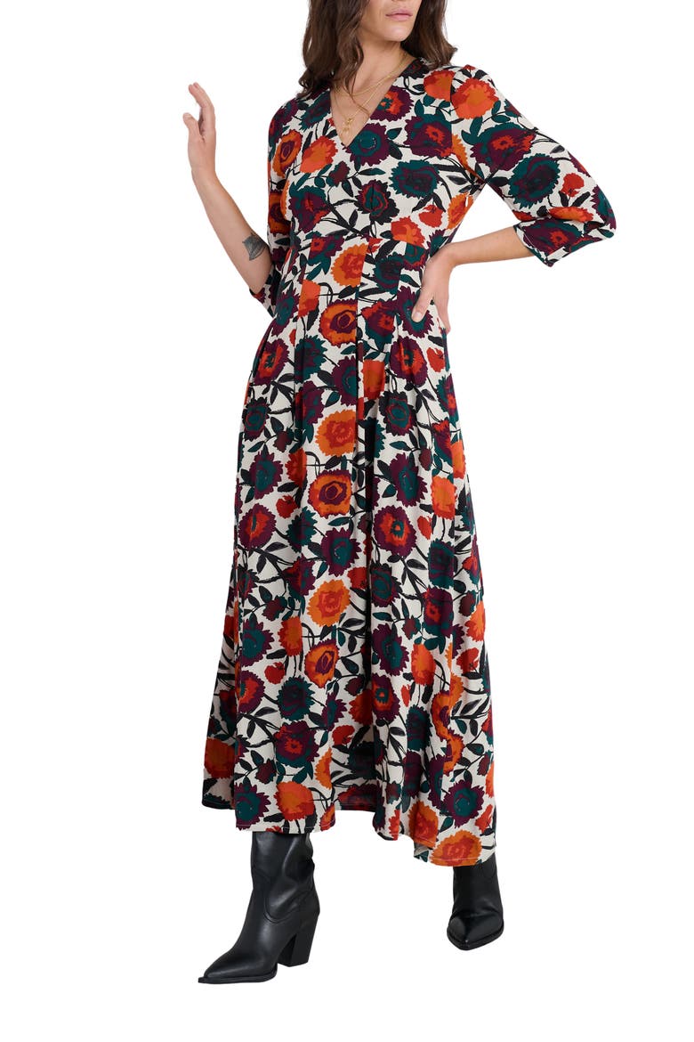 Etta Floral Pleated Midi Dress