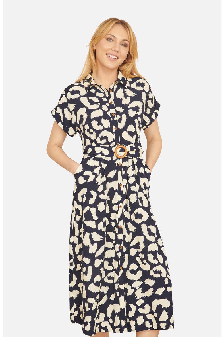 Abstract Animal Print Relaxed Midi Dress