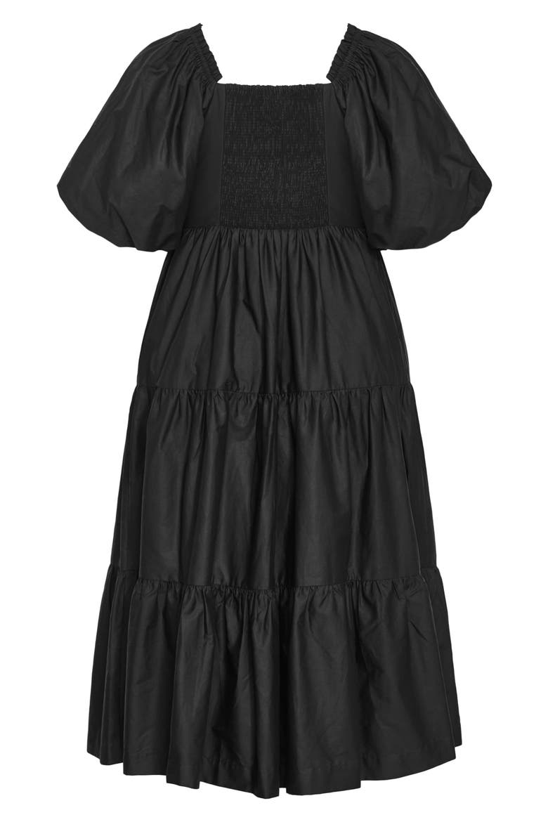 Fantasy Tiered Puff Sleeve Midi Dress