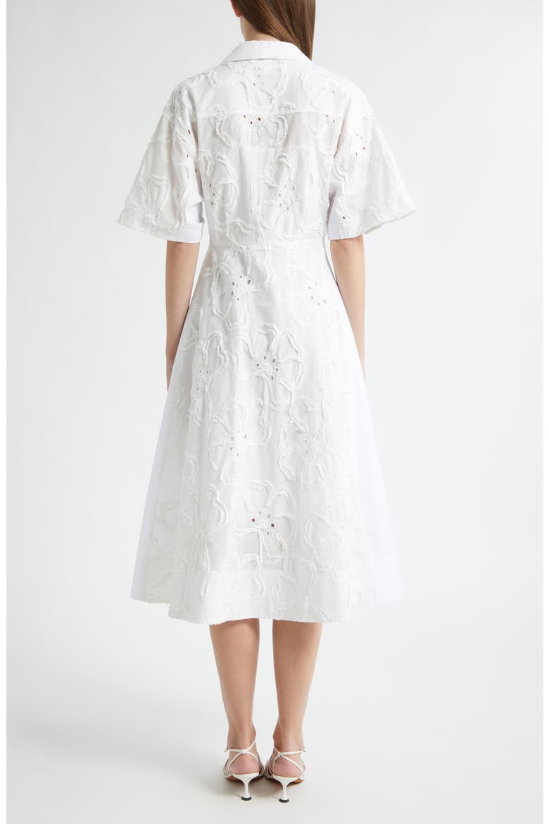 Floral Appliqué Midi Shirtdress