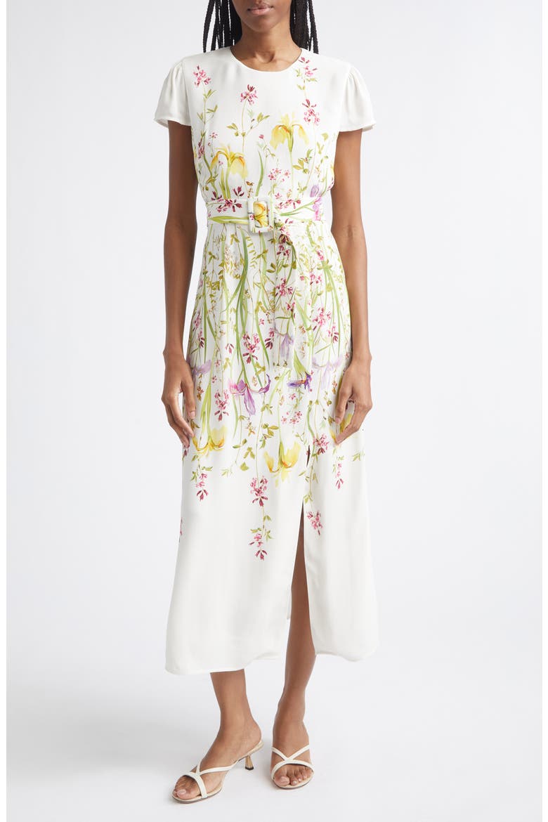 Lyra Floral Print Crepe Maxi Dress