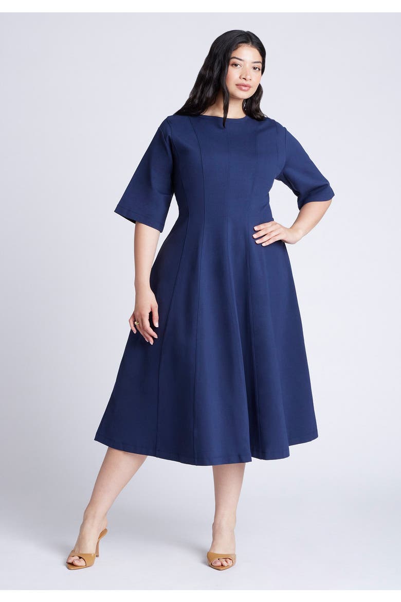 Seam Detail Ponte Workwear Midi Dress