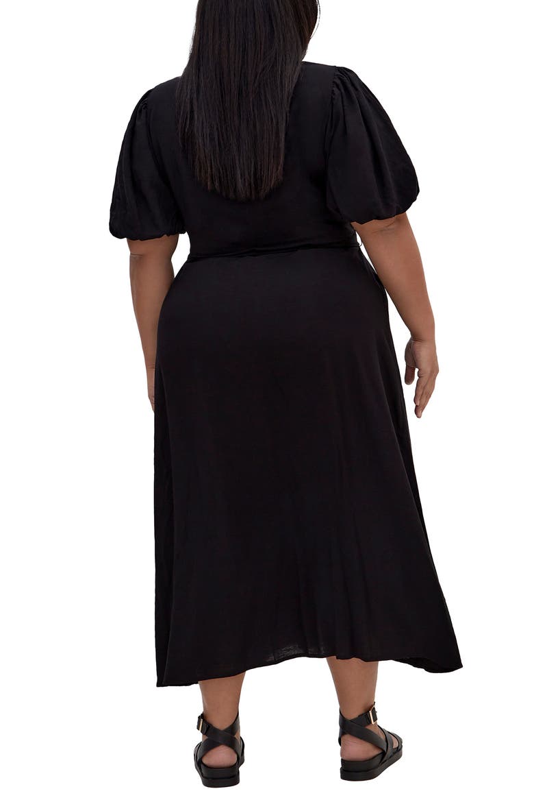 Freya Puff Sleeve Tie Belt Shirtdress