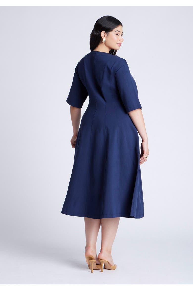 Seam Detail Ponte Workwear Midi Dress