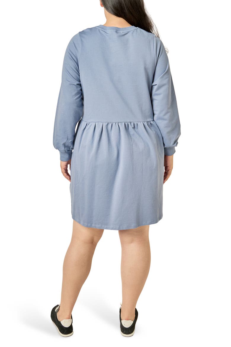 Asymmetrical Seam Knit Long Sleeve Dress