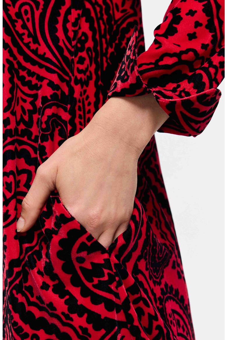 Tammy Velvet Paisley Collared Long Sleeve Dress