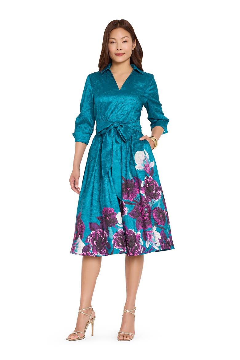 Metallic Embroidered Midi Dress