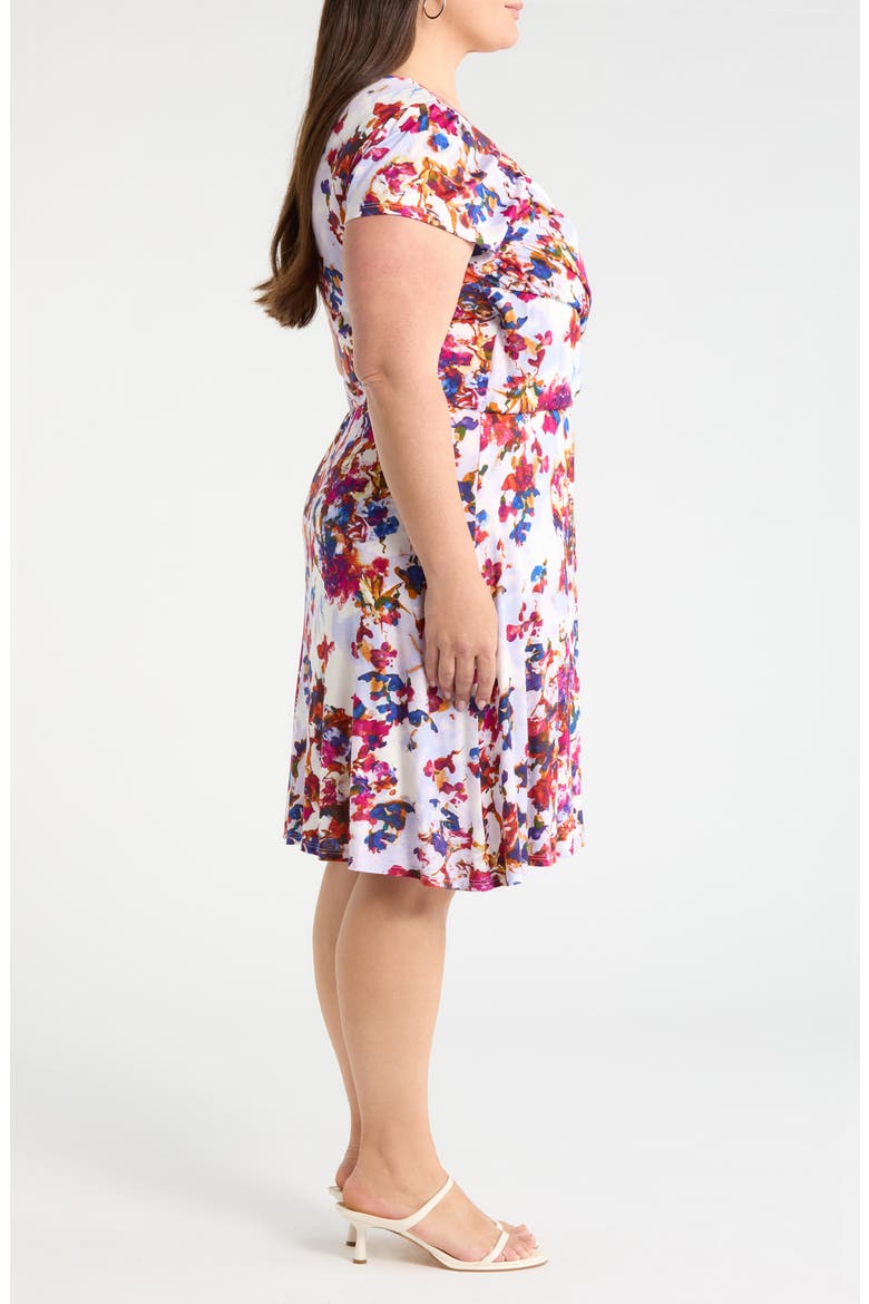 Print Faux Wrap Dress