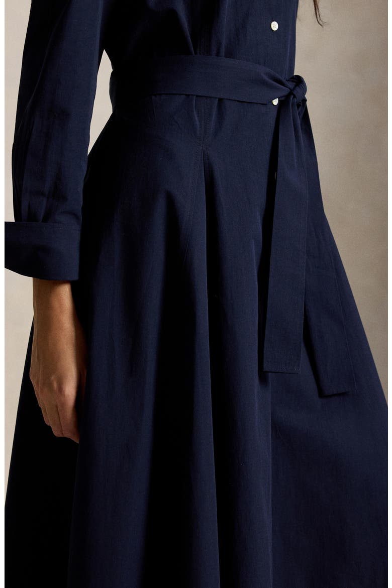 Cotton Canvas Belted Shirtdress