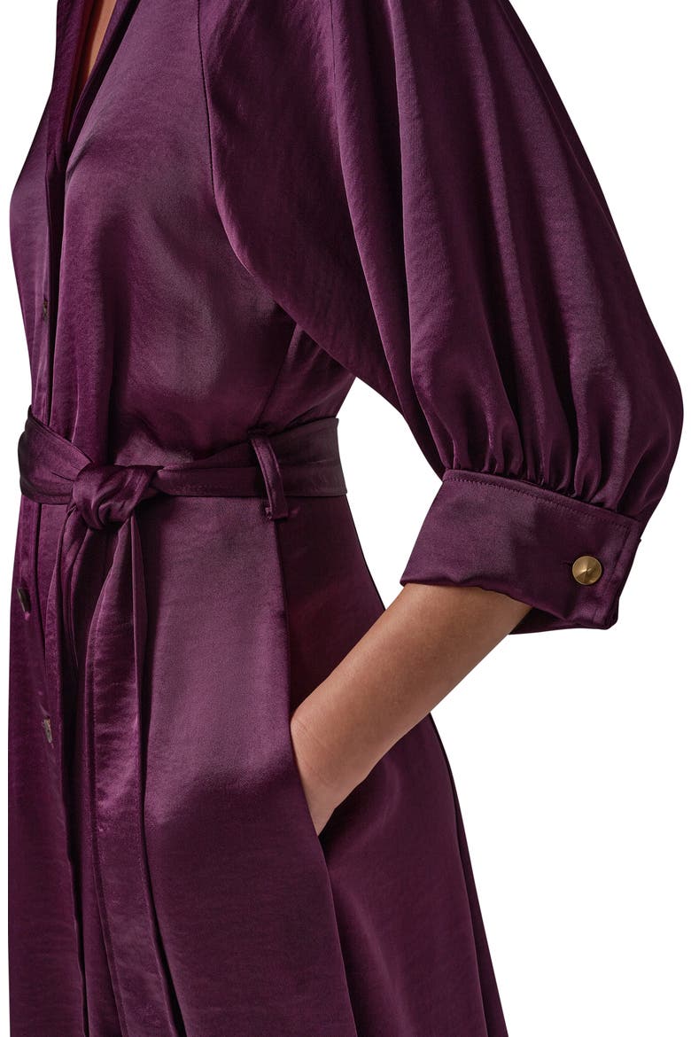 Satin Midi Shirtdress