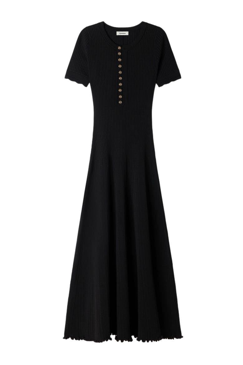 Ribbed knit maxi dress
