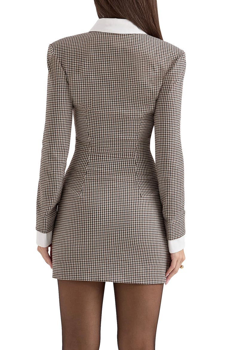 Leoni Houndstooth Long Sleeve Minidress
