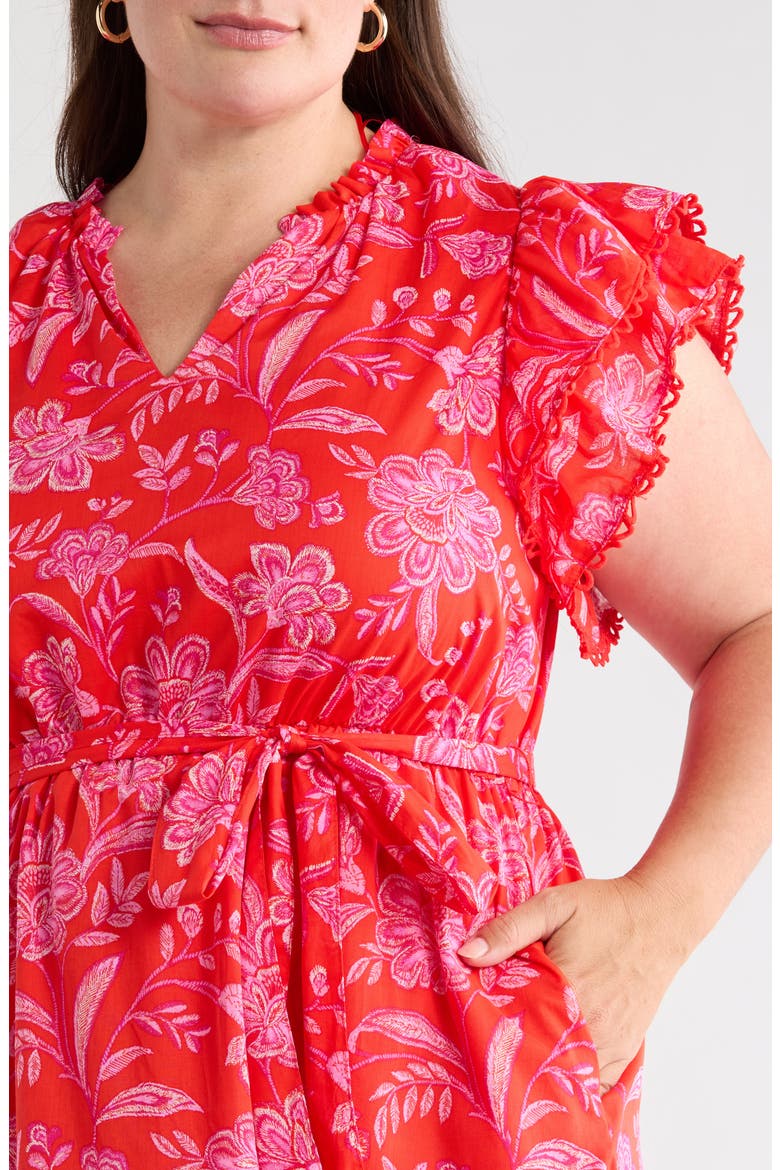 Aria Floral Print Ruffle Minidress