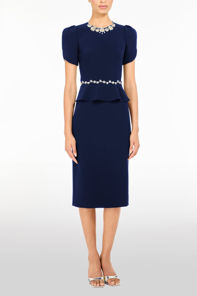 Jules Floral-Embellished Midi Dress