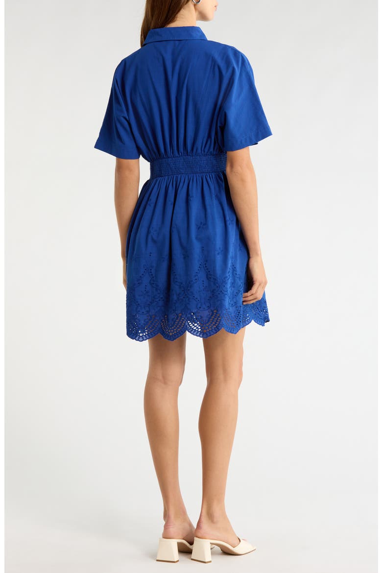 Sammie Pleated Eyelet Cotton Minidress