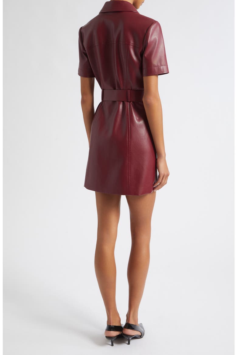 Lydia Faux Leather Snap Front Minidress
