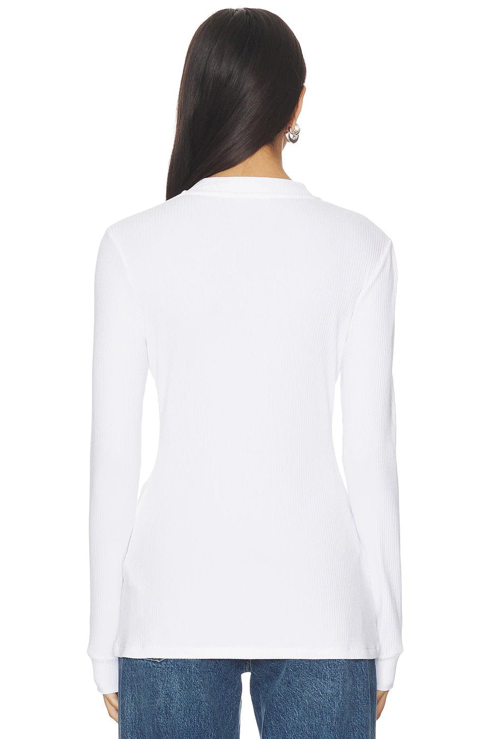 ALIGNE Daphne Rib Placket Top in White - Image 3