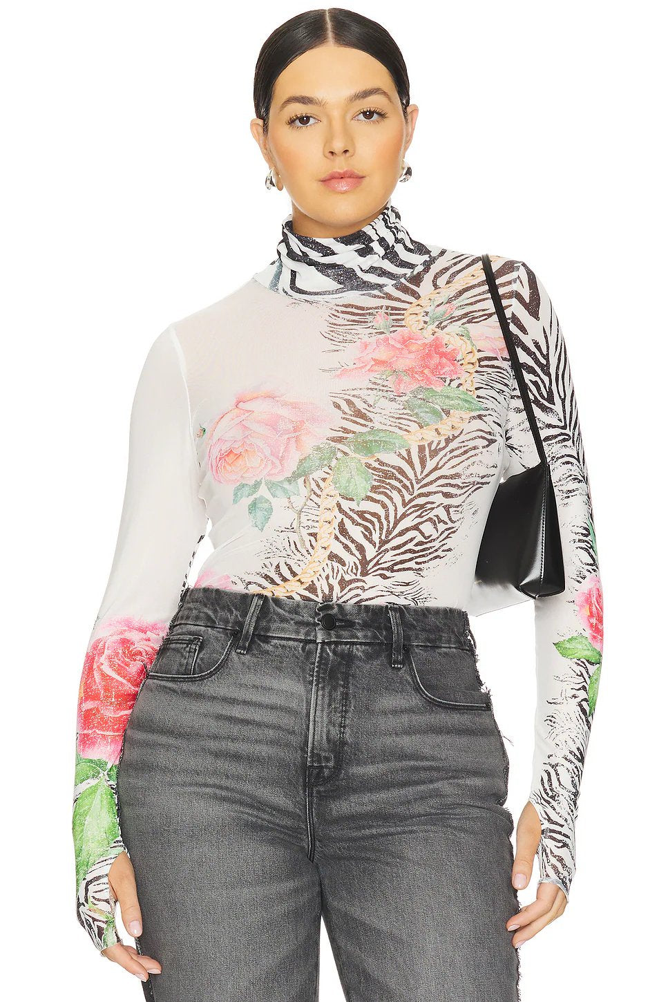 AFRM Zadie Top in Zebra Rose - Image 2