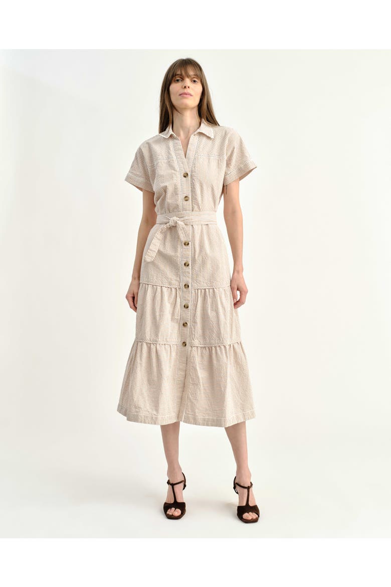 Adriana Seersucker Midi Shirtdress