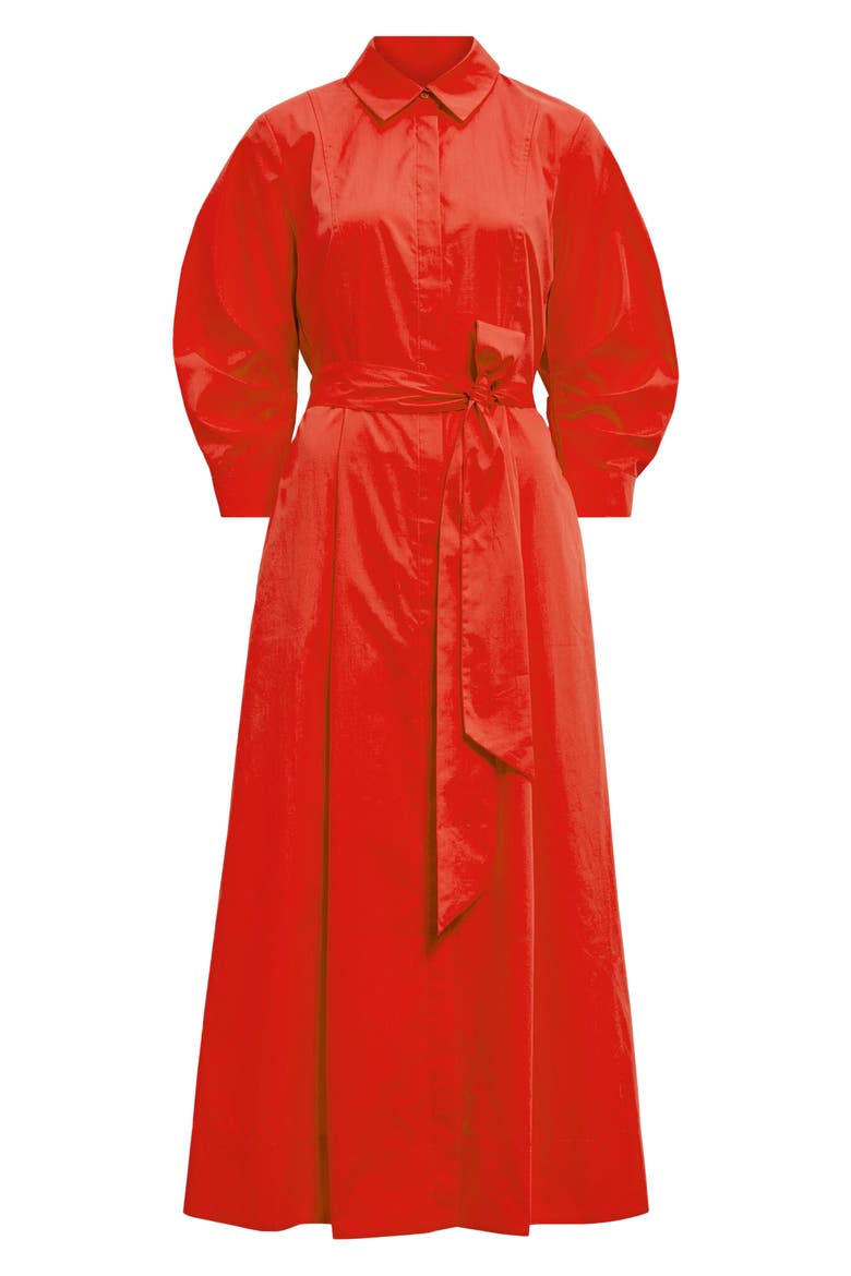Sally Tie Belt Cotton Midi Shirtdress