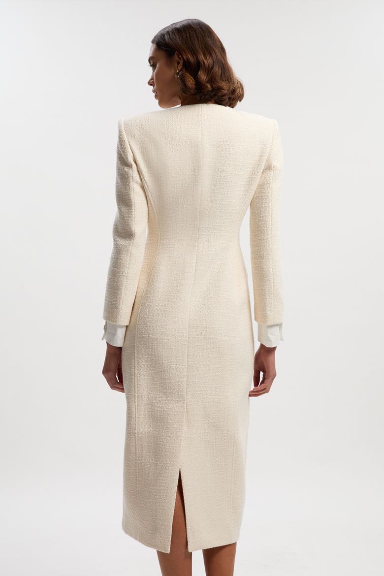Tailored Pocket Front Midi Dress
