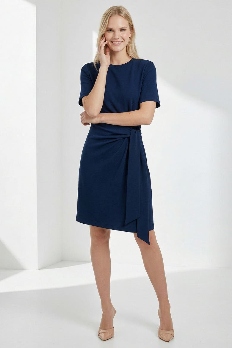 Velvet Crew Neck Mini Knit  Dress