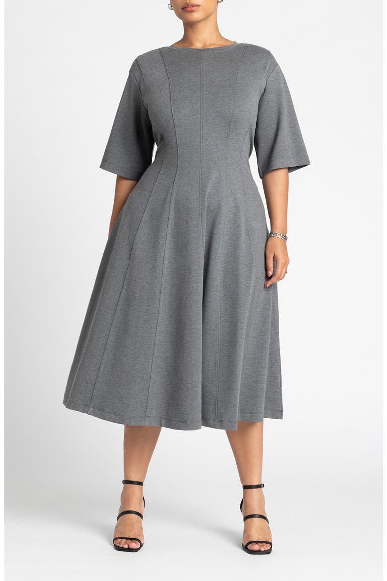 Seam Detail Ponte Workwear Midi Dress