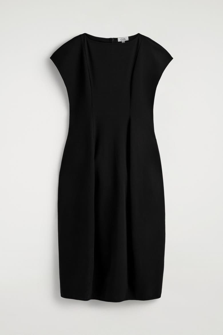 Sculptural Jersey Midi Dress