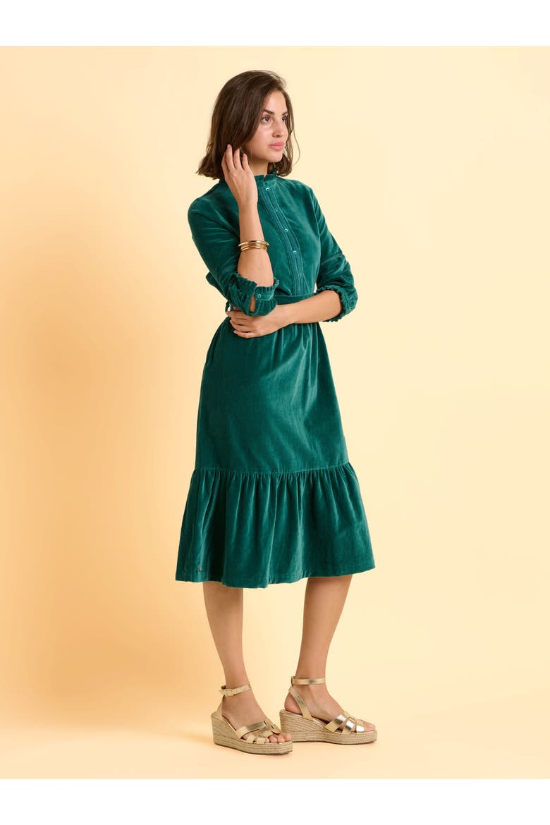 Starry 3/4 Sleeve High Neck Midi Dress
