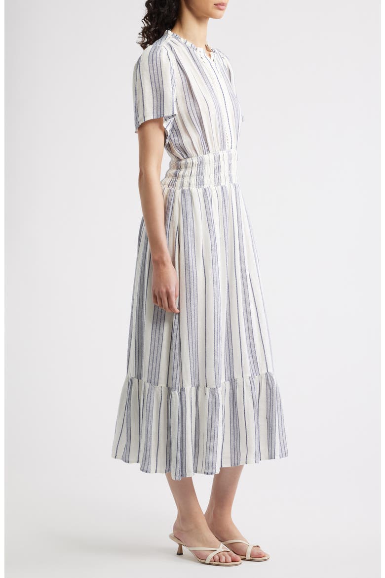 Brent Stripe Smocked Waist Midi Dress