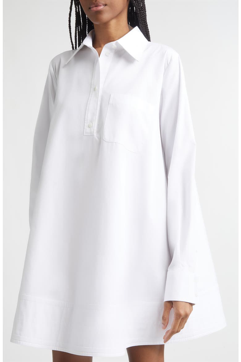 Long Sleeve Poplin Mini Shirdress