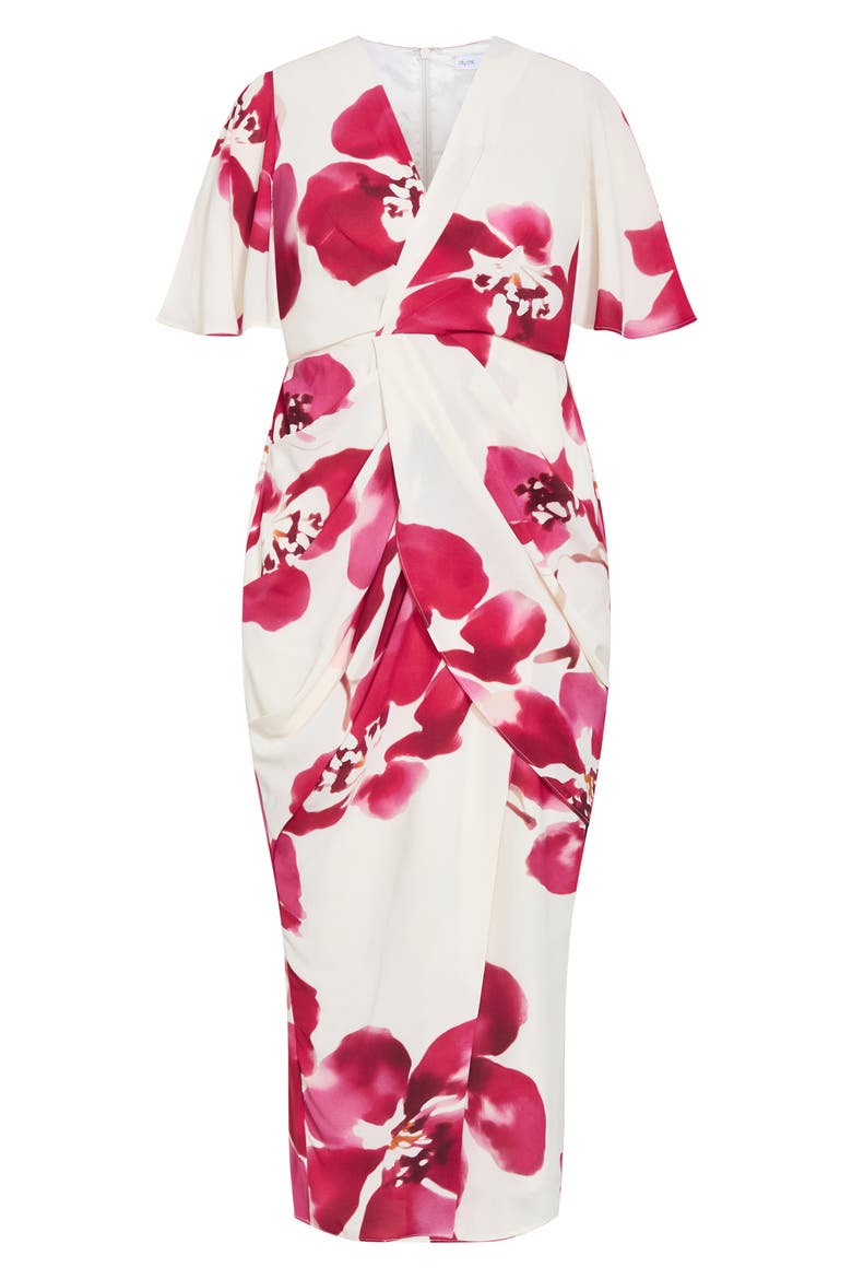 Braelynn Floral Flutter Sleeve Maxi Dress