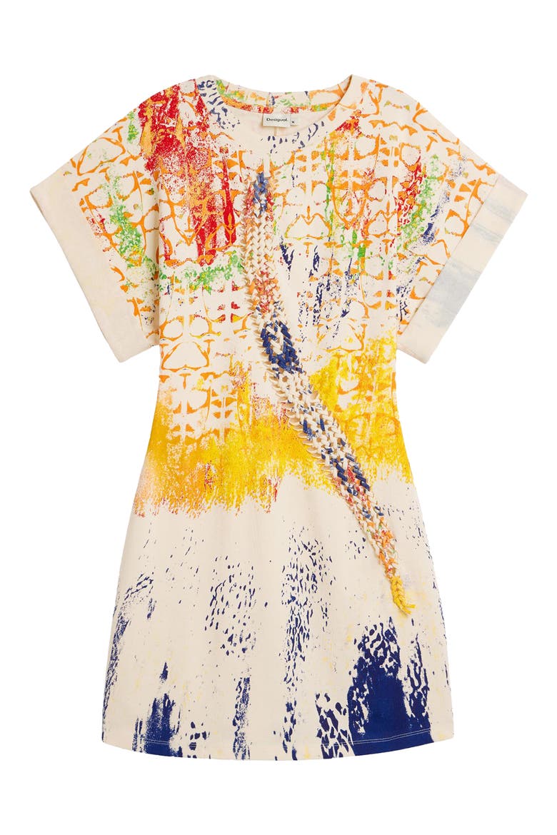 Mixed Paint Print Cotton Minidress