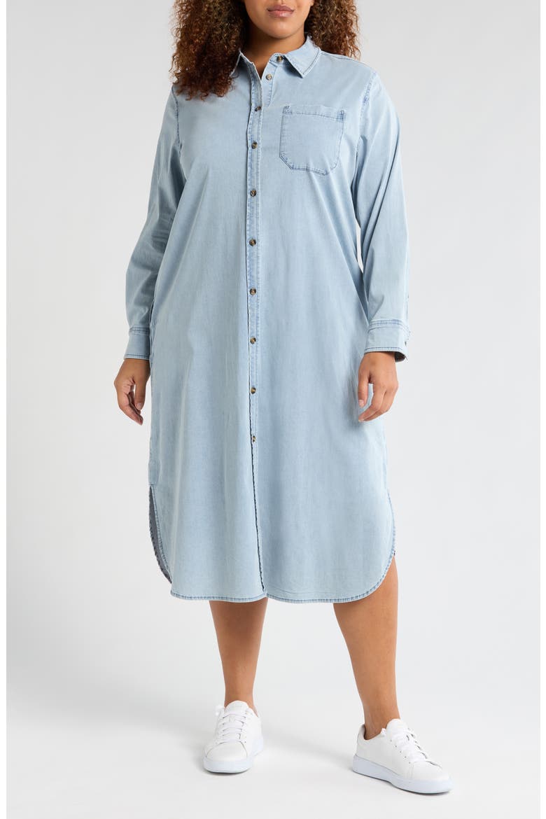 Odeon Long Sleeve Chambray Shirtdress