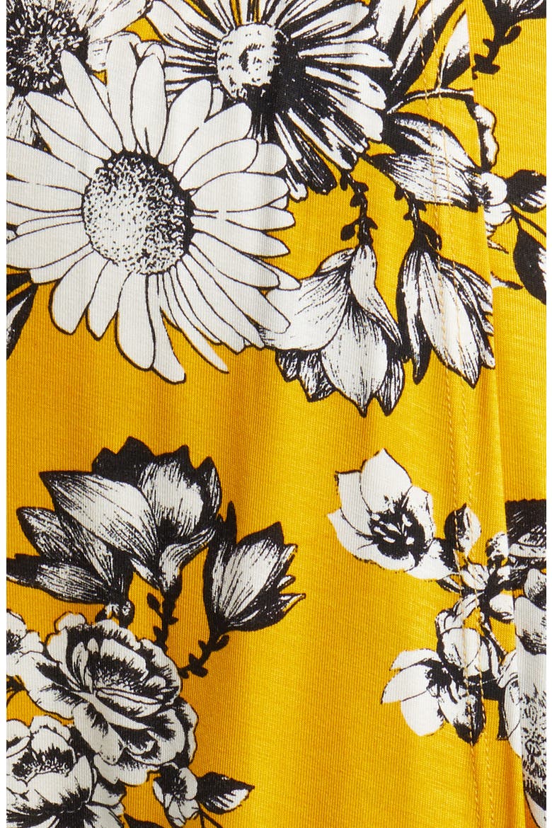 Floral Faux Wrap Knit Dress