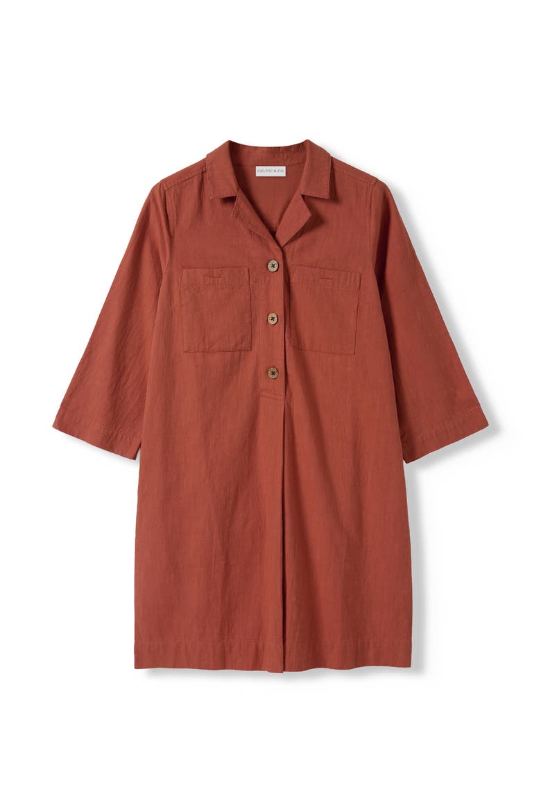 Placket Detail Knee Length Dress