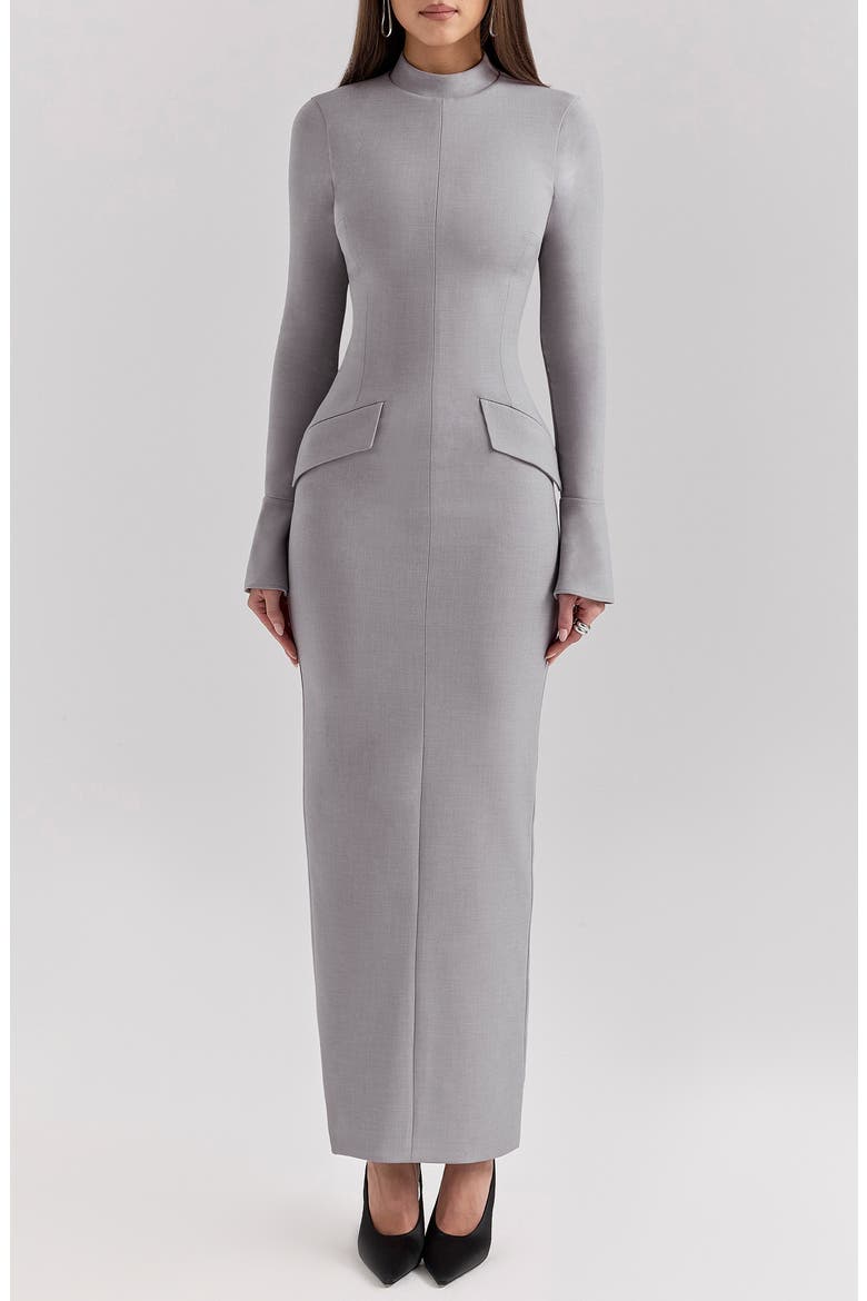 Marie Louise Mock Neck Long Sleeve Maxi Dress