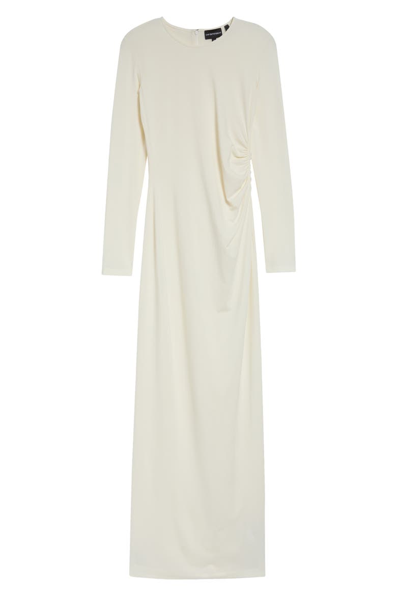 Long Sleeve Jersey Ruched Maxi Dress