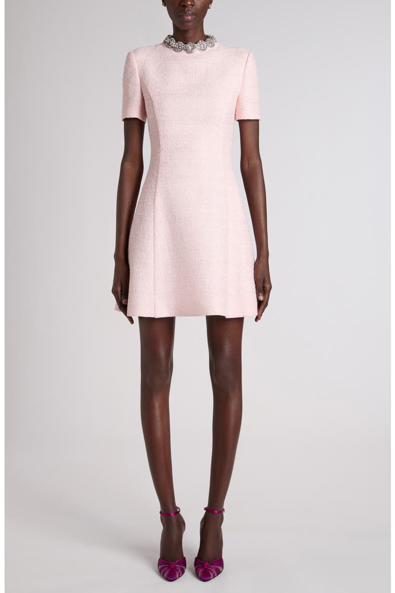 Rhinestone Embellished Tweed Minidress