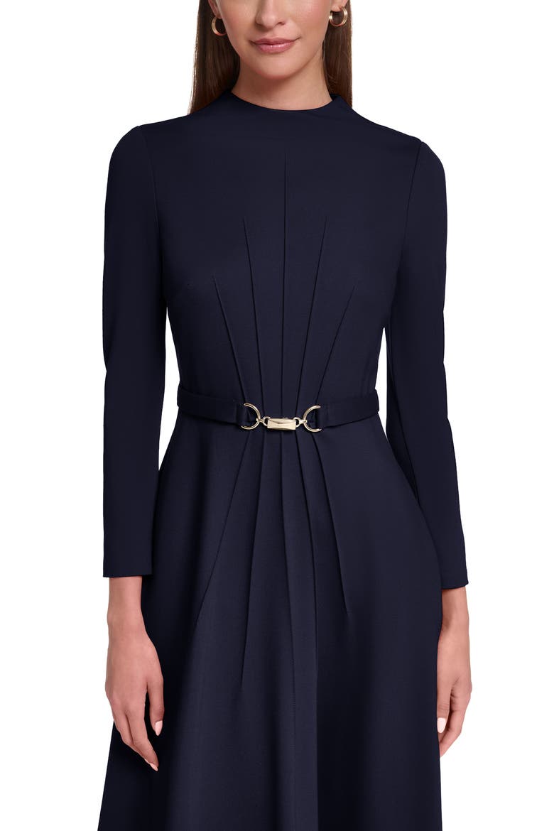 Long Sleeve Knit Midi Dress with Hardware