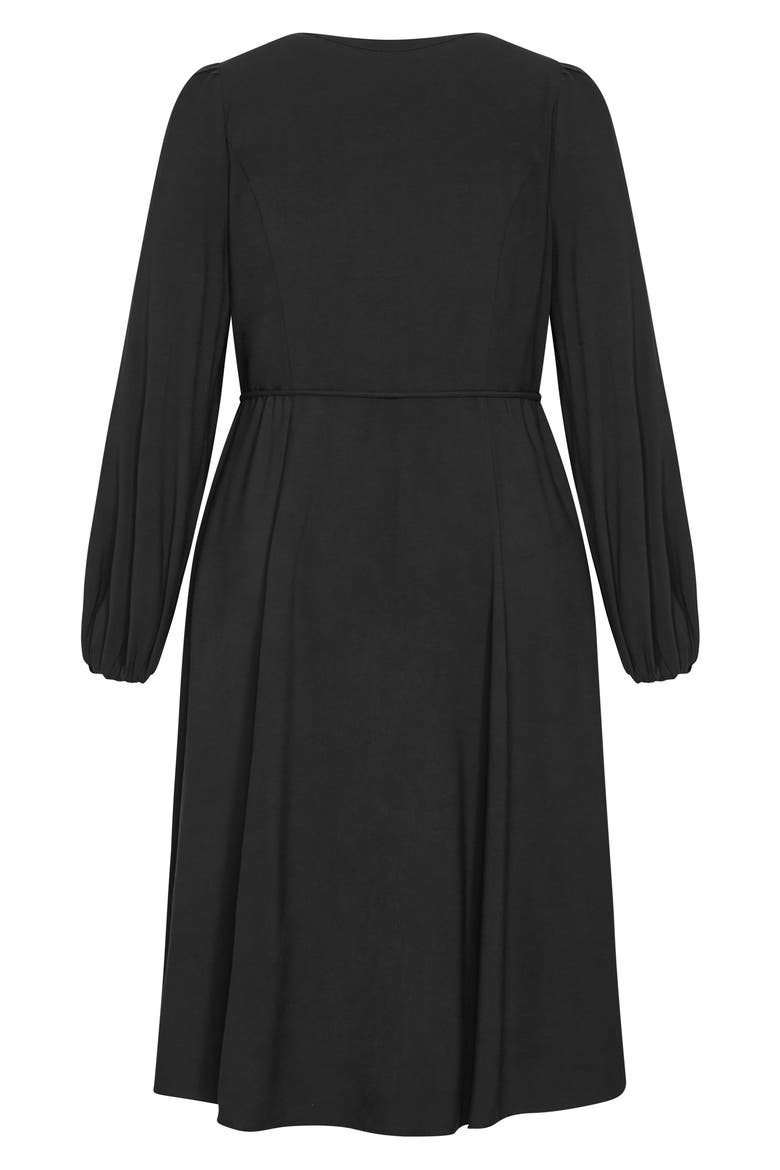 Kristina Tie Waist Long Sleeve Midi Dress