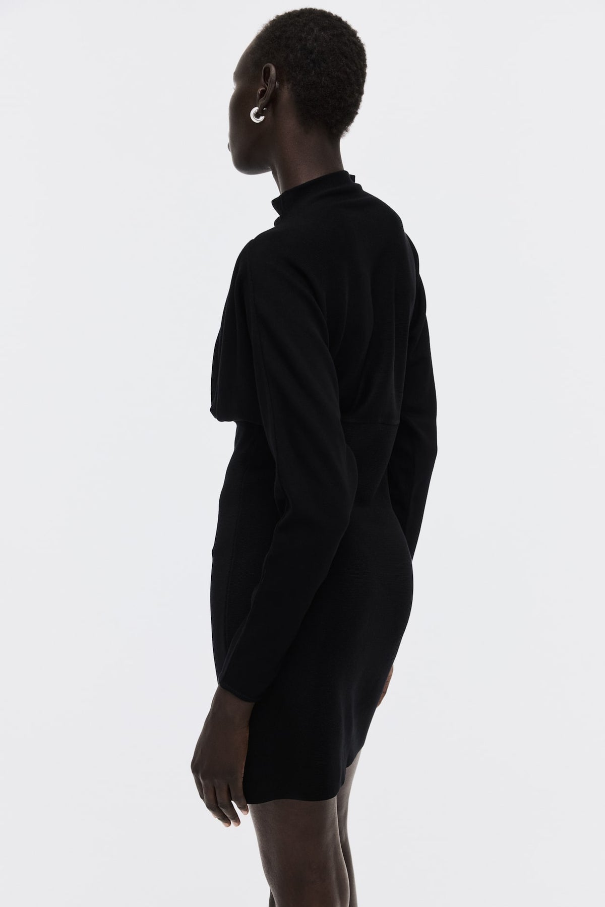 Gathered Mock Turtleneck Dress