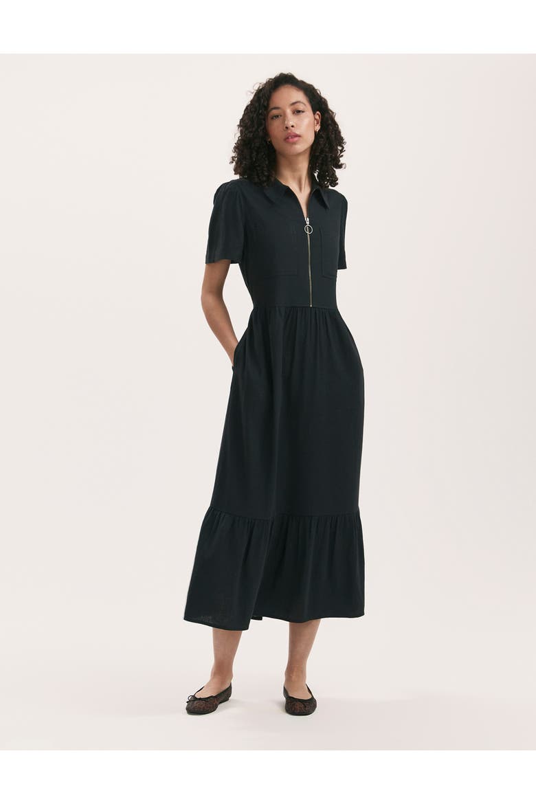 Tania Linen Blend Midi Shirt Dress